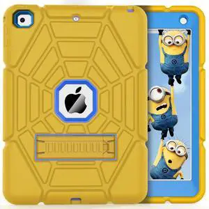 Grifobes for iPad 6th/5th Generation Cases 2018/2017, for Pad Air 2 Case 2014 9.7 inch, Heavy Duty Shockproof Rugged Protective i Pad 5 6 Gen 9.7" Case with Stand for Kids Boys (Yellow+Blue)