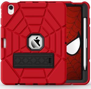 Grifobes for iPad Air 11 inch (M3/M2) 2025/2024, iPad Air 5th/4th Generation Case 2022/2020 10.9", Heavy Duty Protective Cover with Pen Holder Stand for Air 6th 5 4 Kids(Red+Black)