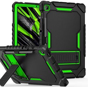 Grifobes Case for Samsung Galaxy Tab S6 Lite 10.4 inch 2024/2022/2020 with S Pen Holder, Heavy Duty Military Grade Shockproof Rugged Protective 10.4" Cover with Stand (Black+Green)