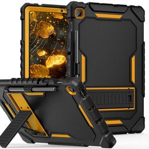 Grifobes Case for Samsung Galaxy Tab S6 Lite 10.4 inch 2024/2022/2020 with S Pen Holder, Heavy Duty Military Grade Shockproof Rugged Protective 10.4" Cover with Stand (Black+Gold)
