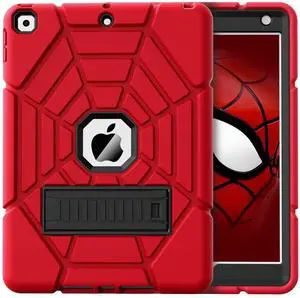 Grifobes for iPad 9th Generation Case, for iPad 8th/7th Generation Case 2021/2020/2019, Heavy Duty Rugged Protective 10.2" Cover with Stand for iPad 9 8 7 Gen 10.2 inch Kid Boy (Red)