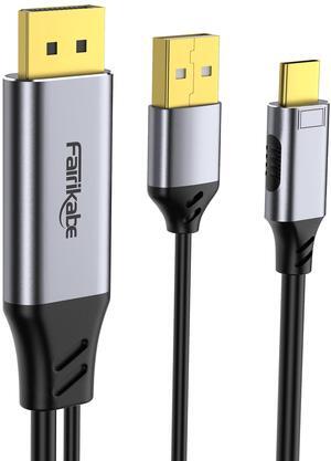 fairikabe DisplayPort to USB C Cable, 4K@60Hz Display Port to USBC 6.6ft, DP 1.2 Male to Type-C Male Converter for USB-C Touchable Portable Monitor, Compatible for MacBook Pro/Air, iMac
