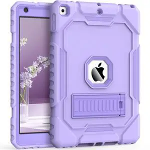 Grifobes Case for iPad 9th/8th/7th Generation 10.2 Inch (2021/2020/2019), Kick Stand Heavy Duty Shockproof Rugged Protective 10.2" Cover for iPad 9 8 7 Gen for Kids Girls Women (Light Purple)