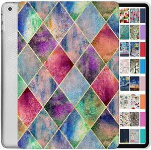 DuraSafe Cases for iPad Air 3rd Gen 10.5 Inch 2017/2019 [ PRO 10.5 Air 3 ] A1701 A1709 A1852 A2152 A2123 A2153 A2154 Printed Shock Absorbant Flexible TPU Protective Clear Case - Diamond Grid