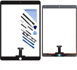 Touch Screen Digitizer Replacement for iPad Air 3 3rd Gen 2019 10.5" A2152 A2153 A2154 A2123 (Not LCD) with Adhesive+Tools (Black)