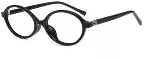 Firmoo Oval Blue Light Glasses for Women, Vintage Nerd Small Blue Light Blocking Glasses for Computer, TV, Black, W72345