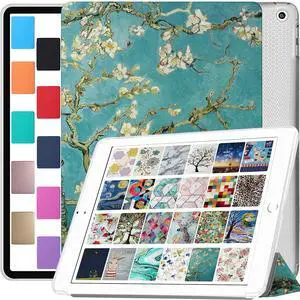 DuraSafe Cases for iPad 9.7 Inch 4 3 2 Generation [iPad 4th 3rd 2nd Old Model ] A1458 A1416 A1395 A1396 A1416 MC705LL/A MD328LL/A MD333LL/A Printed Cover with Clear Transparent Back Shell - Blossom