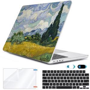 HOHAIYOO for MacBook Pro 16 inch Case 2024 2023 2022 2021 Release A3186 A3403 A2991 A2780 A2485 with M4 M3 M2 M1 Pro Max Touch ID, Hard Case+Keyboard Cover+Screen Protector+Webcam Cover, Landscape