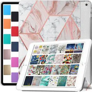 DuraSafe Cases for iPad 9.7 inch Air 2 Gen 2014 Printed Case A1566 MGLW2LL/A MH0W2LL/A A1567 MGKM2LL/A MH182LL/A MGKL2LL/A MGTY2LL/A MH1J2LL/A MGTX2LL/A MH2V2LL/A MH2W2LL/A MH2U2LL/A - Marble Pink