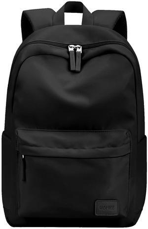 HOMIEE Lightweight Casual Laptop Backpack Fits 15.6 Inch Computer, Water-Resistant Small Daypack Cute Unisex Bookbag for College Work Travel, Black