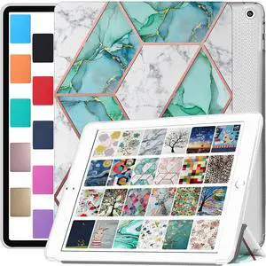 DuraSafe Cases for iPad 10.5 Inch 2017 Air 3 2019 [ PRO 10.5 Air 3rd Gen ] A1701 A2152 A2123 MUUL2LL/A MUUK2LL/A MUUJ2LL/A MQDX2LL/A MQDW2LL/A Printed Cover Transparent Back Shell - Marble Green