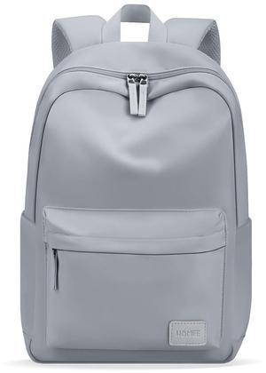 HOMIEE Lightweight Casual Laptop Backpack Fits 15.6 Inch Computer, Water-Resistant Small Daypack Unisex Bookbag for College Work Travel, Grey