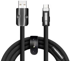 Black Chubby - Special Black Samurai Edition Durable 240W Fast Charging Cable Ultra-Thick Silicone USB C Cable for iPhone 16/15 Series iPad MacBook Galaxy Series, USB A to Type C, 1.64FT
