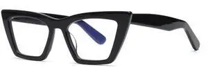 GLINDAR Cat Eye Blue Light Blocking Glasses Vintage Narrow Square Computer Eyeglasses Acetate Frame Black
