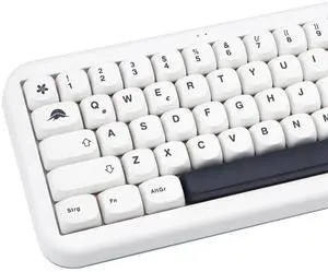 GEKUCAP White PBT Keycaps 144 Keys Minimalist Style MOA Profile Key Caps Dye Sublimation Customized Keycaps Set Compatible with Cherry MX Switches Mechanical Keyboards