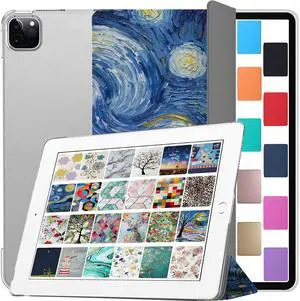 DuraSafe Cases for iPad PRO 4th 5th 6th Gen 2020 2021 2022 12.9 Inch [ 4 5 6 Gen ] A2436 A2764 A2437 Printed iPad Cover with Translucent Frosted Hard Back - Starry Night