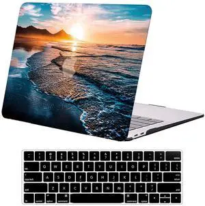 DTangLsm Compatible for MacBook Air 13 inch Case 2025 2024-2022 M4 A3240 M3 A3113 M2 A2681 Touch ID, Slim Plastic Hard Shell Protective Case for MacBook Air 13.6 inch and Keyboard Cover, Sunset Beach