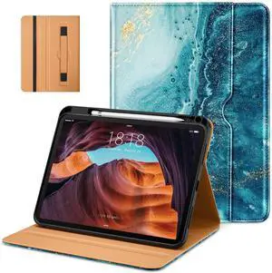 DTTO for iPad (A16) 11th Generation Case 11 Inch 2025, iPad 10th Generation Case 10.9 Inch 2022, Premium Leather Business Folio Stand Cover with Pencil Holder - Auto Wake/Sleep, Sandy Wave