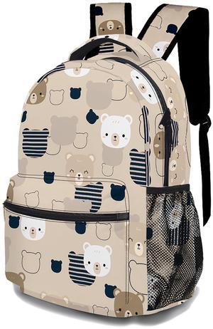 DTCCET Cartoon Bear Backpack, Lightweight Durable Laptop Bag 3D Printed Daypack with Multiple Pockets, Stylish Shoulders Backpack(Cartoon Bear)