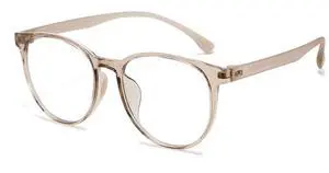 GLASAOTO Blue Light Blocking Glasses Reading Glasses for Women Men Round Eyeglasses Frame Lightweight Reduce Eye Strain Brown 2.0