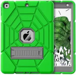Grifobes for iPad 9th Generation Case, for iPad 8th/7th Generation Case 2021/2020/2019, Heavy Duty Rugged Protective 10.2" Cover with Stand for iPad 9 8 7 Gen 10.2 inch Kid Boy (Green)