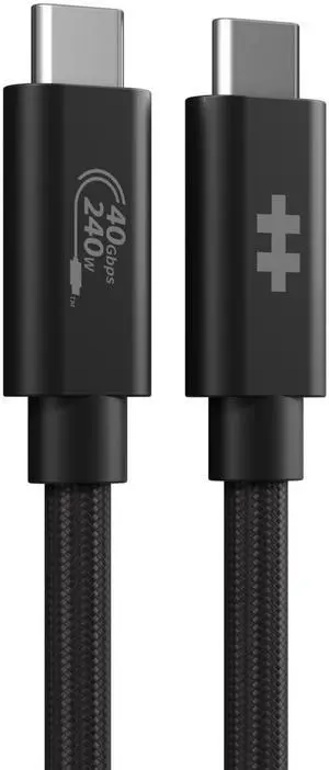 HyperDrive Next USB4 Type-C Performance Charging Cable -- USB C Charging w/ 40Gbps Data Transfer, 240W Power Delivery, Fast Charge, 8K Video Support (4ft/1.2m - Black)
