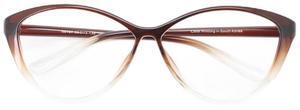 GLASAOTO Oversized Cateye Blue Light Blocking Glasses for Woman Computer Reading Eyeglasses Frames UV Magnification 1.25 Brown