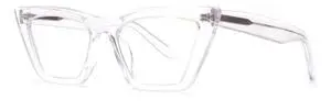 GLINDAR Cat Eye Blue Light Blocking Glasses Vintage Narrow Square Computer Eyeglasses Acetate Frame Clear