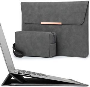 HYZUO 15-16 Inch Laptop Sleeve Case with Stand for MacBook Pro 16 M4/M3/M2/M1 Pro/Max 2025-2019, MacBook Pro 15 2015-2012, XPS 15, Samsung Galaxy Book Flex/Pro 15, Space Gray(Smiley)