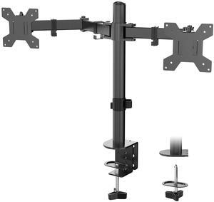 Dual Monitor Desk Mount, Dual Monitor Arm for 17-27 Inch 2 Computer Screens and Max 18lbs Each,Heavy Duty Fully Adjustable Monitor Stand for Desk,VESA 75x75/100x100 mm