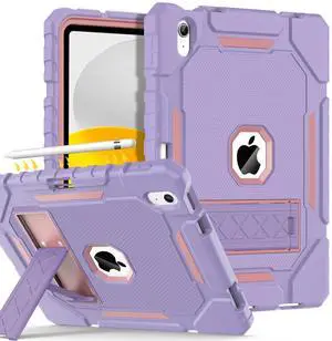Grifobes for iPad A16 Case 11th Generation 11 inch 2025 / iPad 10th Generation Case 10.9 inch 2022, Heavy Duty Military Grade Shockproof Cover with Pencil Holder for i Pad 11/10 Gen (Purple)