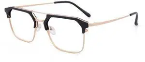 GUDVUE Mens Blue Light Glasses Rectangle Computer Glasses Gaming Glasses, Aviator Black/Golden