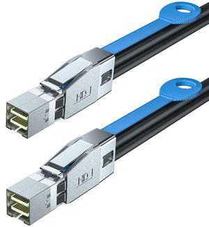 H!Fiber.com 12G External Mini SAS HD SFF-8644 to Mini SAS SFF-8644 Cable, High Density HD Cable, 2-Meter(6.6ft), for Hard Disk Server, SAN, Raid Card