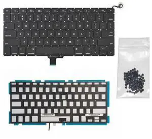 ICTION New A1278 Keyboard +Backlight +Screws US USA Layout Replacement for MacBook Pro 13" A1278 2009-2012 Year