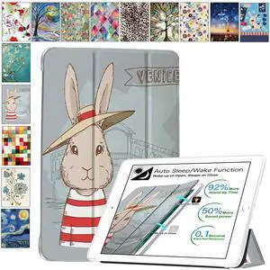 DuraSafe Cases for iPad Air 4th 5th 6th 2020 2022 2024 10.9" 11" Printed A2588 A2589 A2591 MM9E3LL/A MM9D3LL/A A2316 MME23LL/A MM9C3LL/A MM9F3LL/A MYFQ2LL/A MYFM2LL/A MYFR2LL/A MM9N3LL/A - Bunny Hat