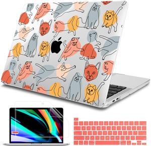 Tuiklol for 2021 2020 New MacBook Pro 13 inch Case M1 A2338 A2289 A2251, Plastic Hard Shell Case with Keyboard Cover+Screen Protector for Mac Pro 13 Touch Bar, Funny Kittens