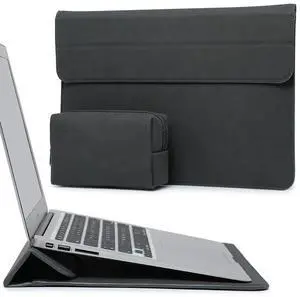 HYZUO 15-16 Inch Laptop Sleeve Case with Stand Feature for MacBook Pro 16 M4/M3/M2/M1 Pro/Max 2025-2019, XPS 15, MacBook Pro 15 2015-2012, Samsung Galaxy Book Flex/Pro 15, Space Gray