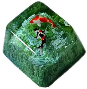 Home-organizer Tech Resin Keycap OEM/R4 Height Suitable for MX Switch, Delicate Hand Engraved Resin Key Caps for Mechanical Keyboards (Green) Home-organizer Tech Resin Keycap OEM/R4 Height Suitable for MX Switch, Delicate Hand Engraved Resin Key Caps for Mechanical Keyboards (Green)