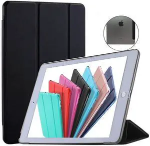 DuraSafe Cases for iPad Air 2nd 2014 9.7 Inch [ Air 2 Gen ] A1567 A1566 MGLW2LL/A MGL12LL/A MH0W2LL/A MGKM2LL/A Slim Smart Transparent Back PC Cover - Coal