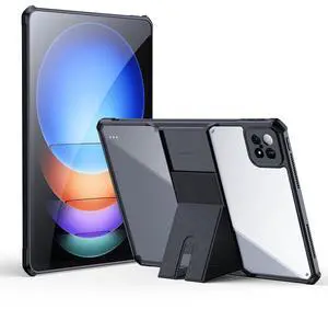 Clear Case for Xiaomi Pad 6S Pro 12.4 Inch With Stand, Transparent Back Cover Kickstand, Slim Light Drop Safe