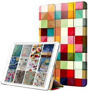 DuraSafe Cases for iPad Mini 3, 2, 1 - 7.9 Inch A1599, A1600, A1489, A1490, A1491, A1432, A1454 - Trifold Printed Hard PC Transparent Back Cover - Multicolor Cubes