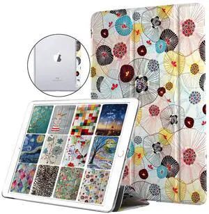 DuraSafe Cases for iPad Mini 3 2 1 Generation 7.9 Inch [3rd 2nd 1st] A1599 A1600 A1489 A1490 A1491 A1432 A1454 Trifold Printed Hard PC Transparent Back Cover - Jelly Fish Prints
