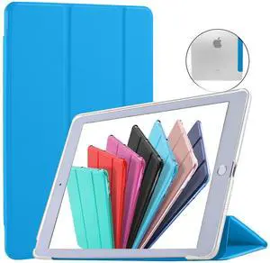 DuraSafe Cases for iPad PRO 10.5 Air 3 [ PRO 10.5 Inch Air 3rd Gen ] A1701 A1709 A1852 A2152 A2123 A2153 A2154 Trifold Hard Smart PC Translucent Back Cover - Sky