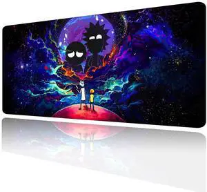 Large Gaming Mouse Pad Anime Night Sky Space Stars Custom Desk Pad,Mousepad with Non-Slip Rubber Base and Stitched Edges Mouse Mat,Portable Desk Mat for Office,Computer Work,Game,31.5X15.7
