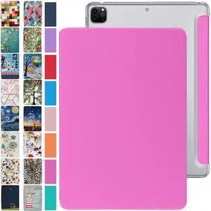 DuraSafe Cases iPad PRO 12.9 Inch 4th [ Pro 12.9 4 Generation 2020 ] MY3K2LL/A MY3J2LL/A MY2H2LL/A MY2J2LL/A Trifold PC Lightweight Smart PU Leather Protective Hard Back Cover - Pink