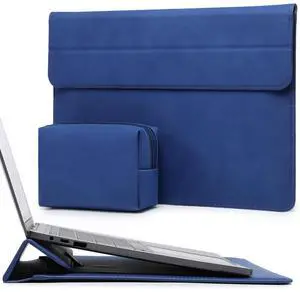 HYZUO 15 Inch Laptop Sleeve Case with Stand Feature Compatible with MacBook Air 15.3/15 M3/M2 Chip A3114 A2941 2024-2023, 15-inch Surface Laptop 7/6/5/4/3, MacBook Pro 15 2019-2016, Klein Blue