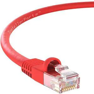 InstallerParts (10 Pack Ethernet Cable CAT5E Cable UTP Booted 7 FT - Red - Professional Series - 1Gigabit/Sec Network/Internet Cable, 350MHZ