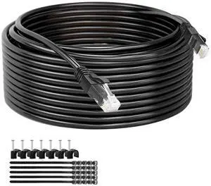 Fazawan Cat6 Ethernet Cable 150Ft 10 Gbps Cat6 Network Cord Support Cat6 Cat5e Cat5,with 25 Cable Ties,25 Cable Clips