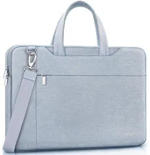 Ferkurn Laptop Bag Case Women Men Computer Sleeve with Shoulder Compatible with HP Envy Pavilion/Inspiron/Thinkpad/Vivobook/MSI/Surface,Waterproof Briefcase with Handle, Light Gray, 17 17.3 Inch
