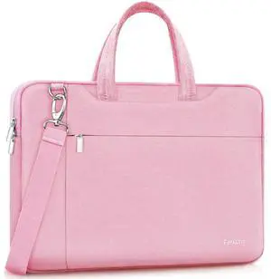Ferkurn Laptop Bag Case Women Men Computer Sleeve with Shoulder Compatible with HP Envy Pavilion/Inspiron/Thinkpad/Vivobook/MSI/Surface,Waterproof Briefcase with Handle, Pink, 17 17.3 Inch